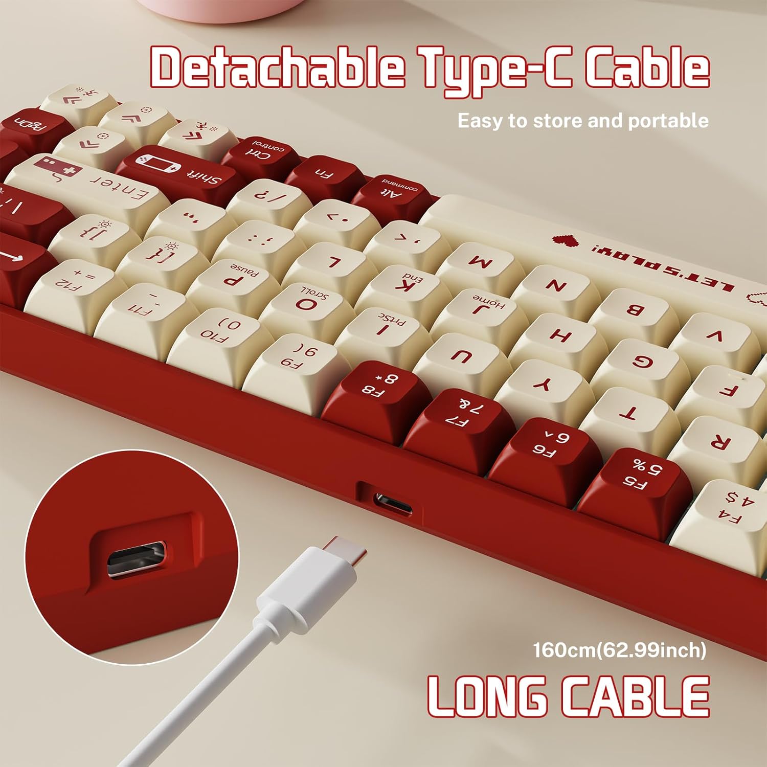 AJAZZ Keyboard AK680 Mechanical Gaming Keyboard Wired Red and White AJAZZ Keyboard AK680 Mechanical Gaming Keyboard Wired Red and White